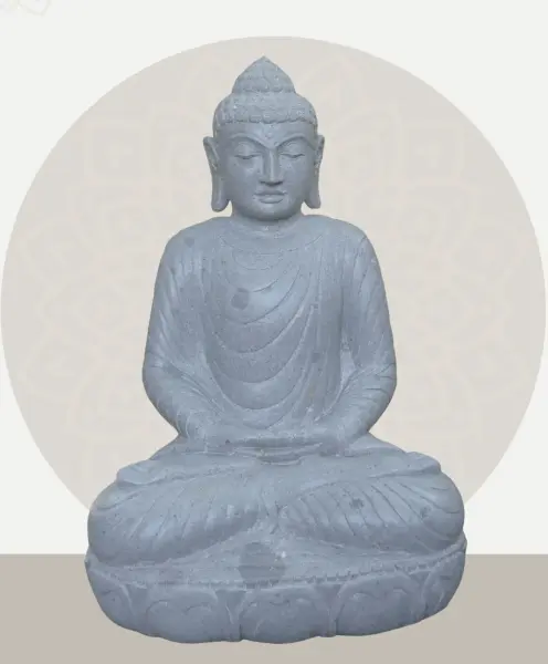 Product image 1 of the product “Seated Buddha made of Riverstone in Dhyana position - gesture of meditation, H. 81cm. ”